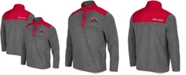 Colosseum Men's Heather Charcoal, Scarlet Ohio State Buckeyes Huff Snap Pullover